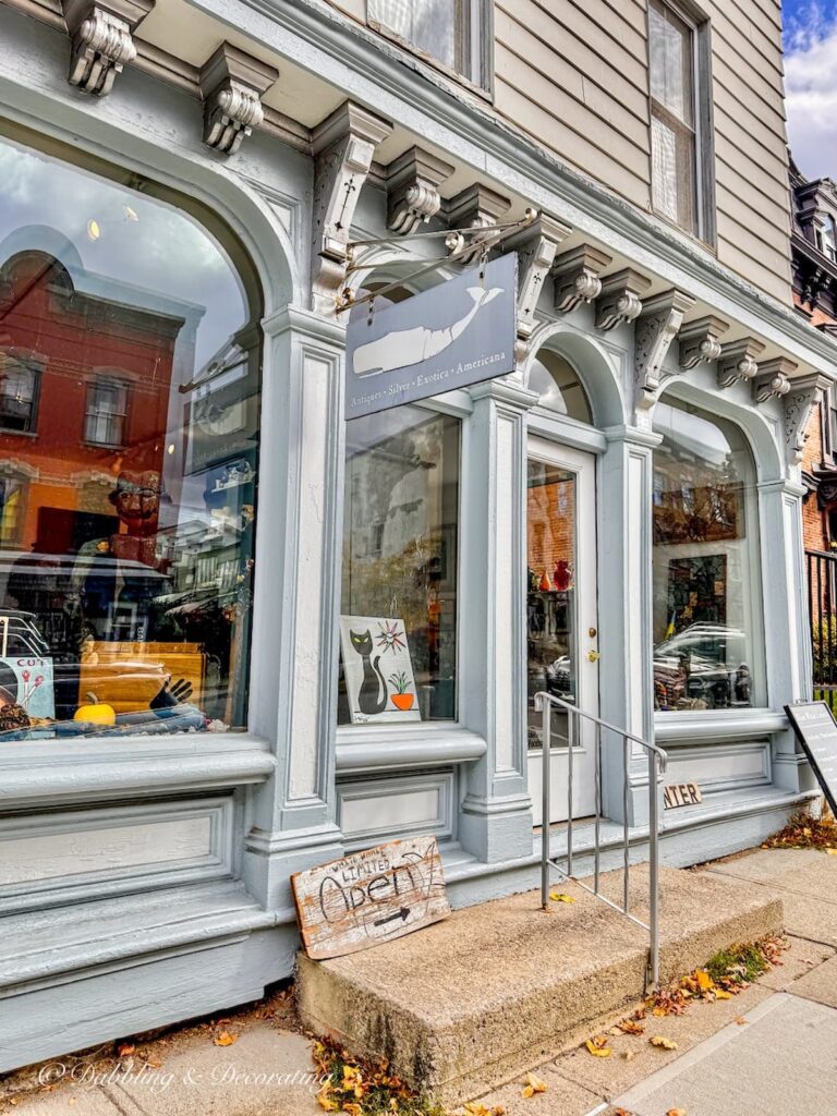 White Whale Limited antique store on Warren Street in Hudson, NY.