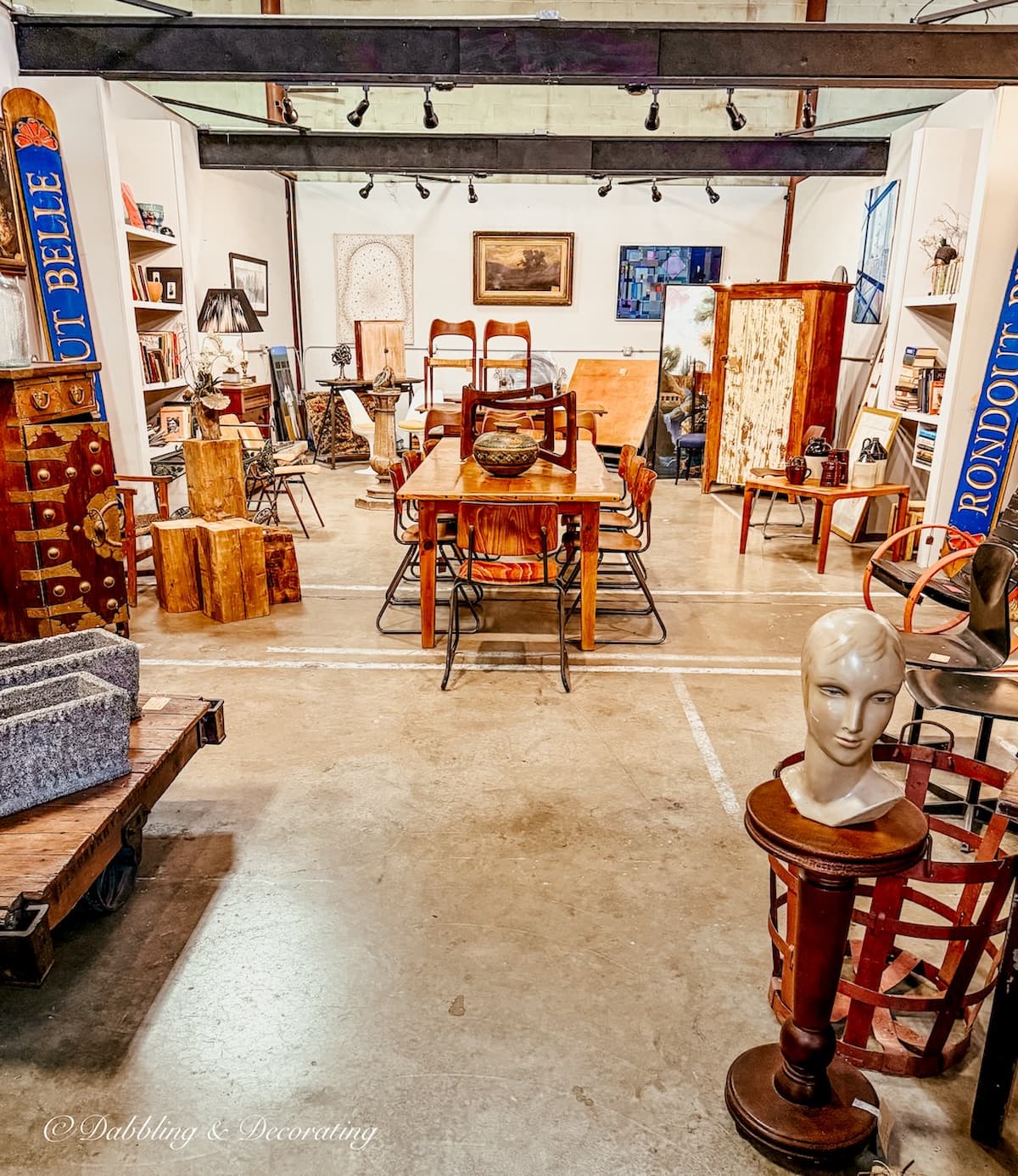 Large beautiful vendor booth with antiques at The Antique Warehouse Hudson, NY
