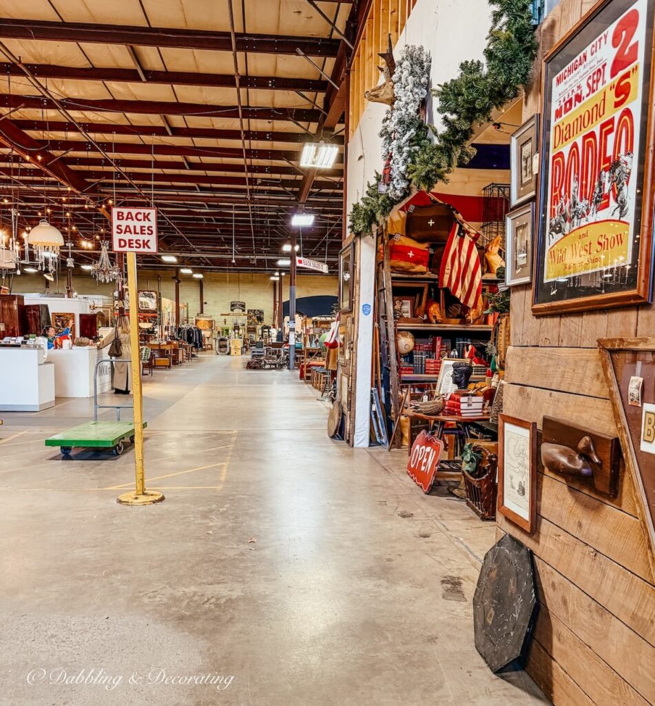 Entrance inside Antique Warehouse Hudson, NY.