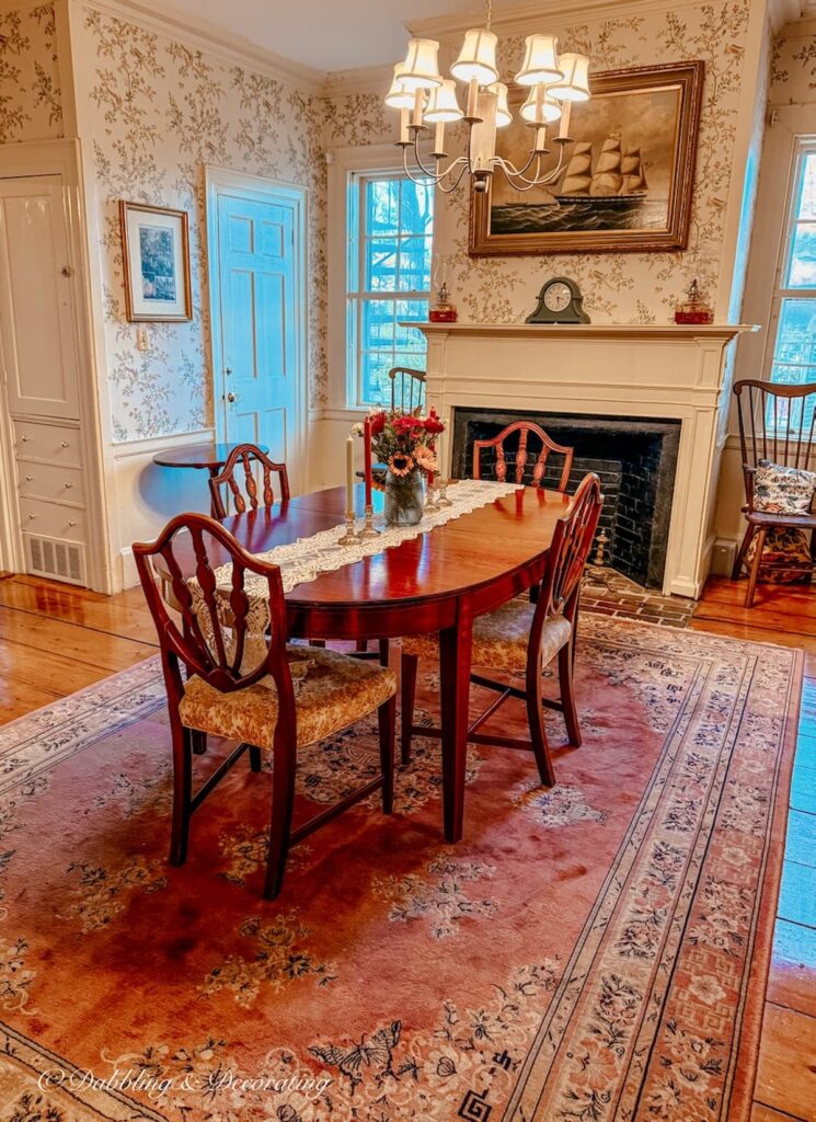 Dining Room inside the Clark Currier Inn in Newburyport, Massachusetts.