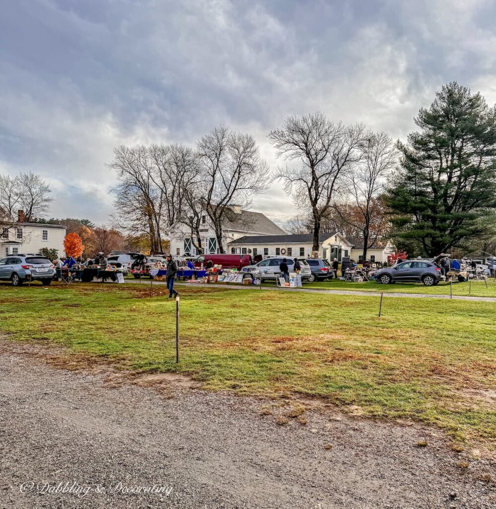 Todd Farm Flea Market on a Sunday morning entering on a cool November day.