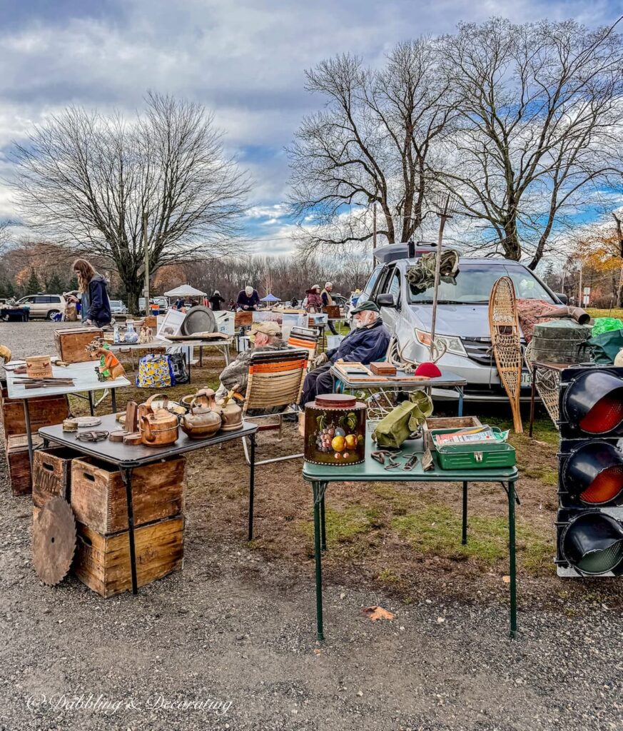 Todd Farm Flea Market in Rowley, Massachusetts on an early November morning.