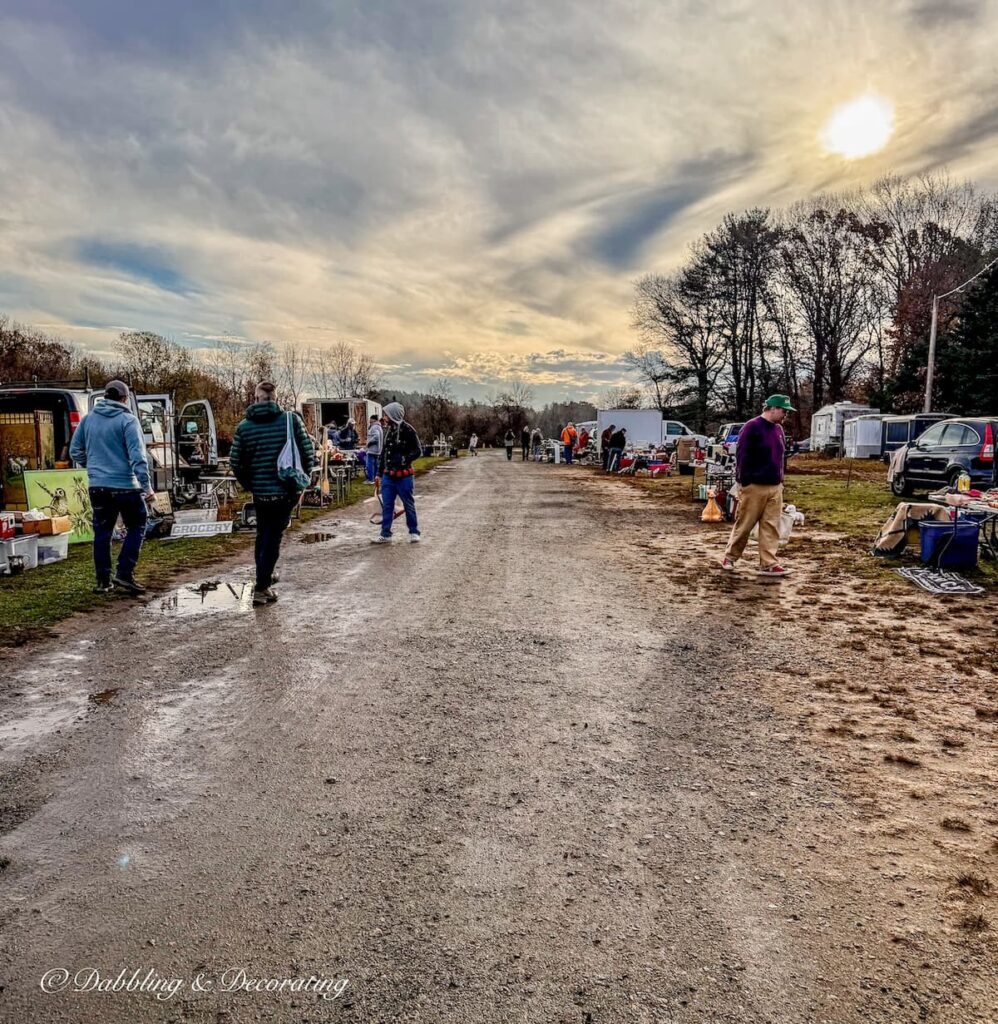 Todd Farm Flea Market on an early November morning in Rowley, Massachusetts