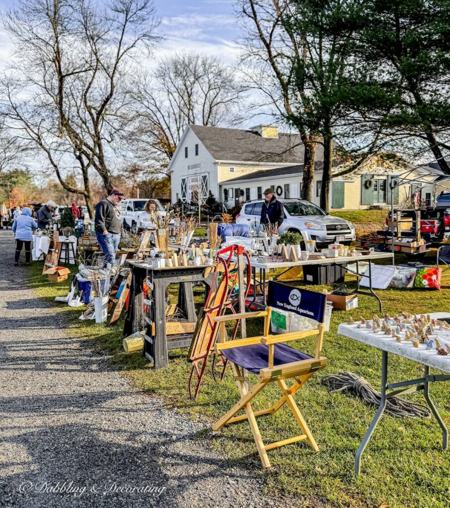 Todd Farm Flea Market on a November Sunday morning in Rowley, Massachusetts