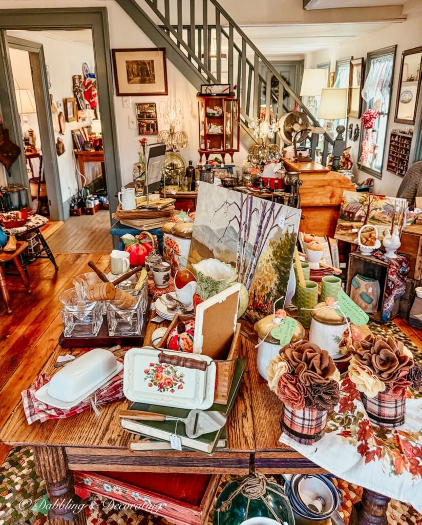 Inside the Vintage Peddler at Todd Farm Antiques and Flea Market Shops.