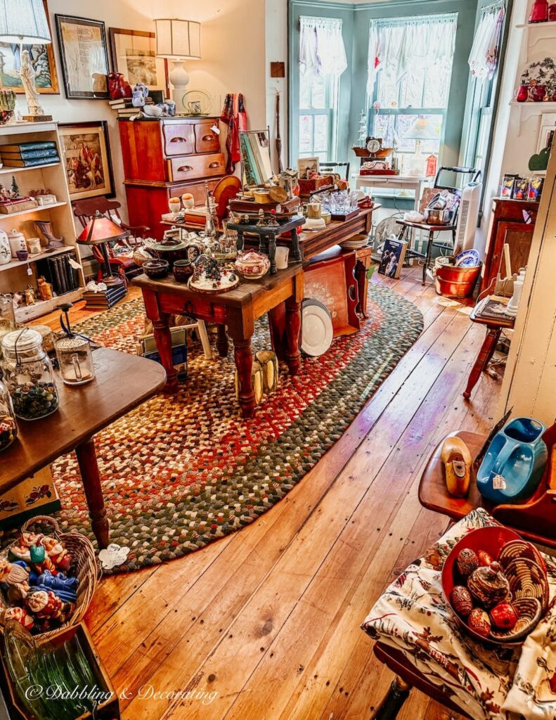 Inside the Vintage Peddler at Todd Farm Antiques and Flea Market Shops.
