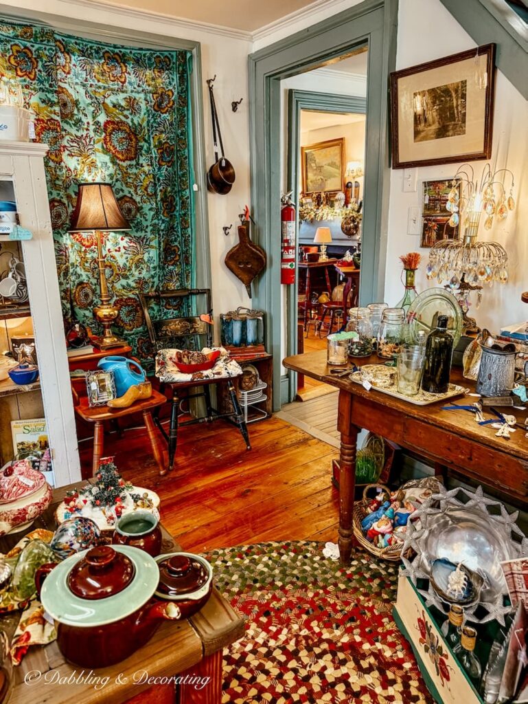 Inside the Vintage Peddler at Todd Farm Antiques and Flea Market Shops.