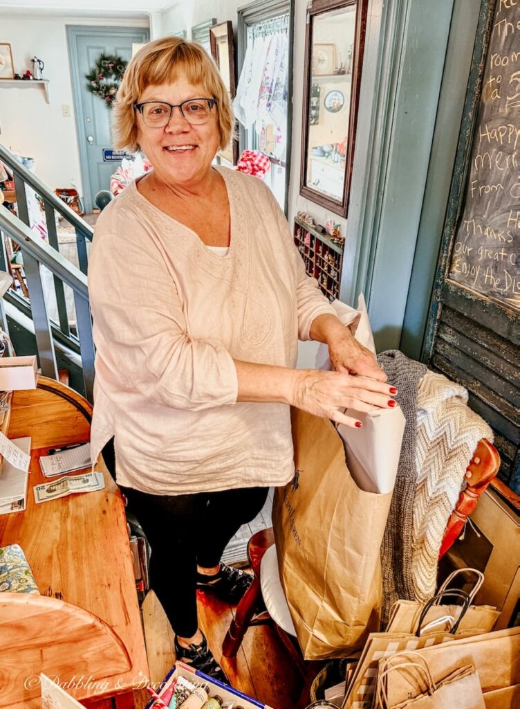 Casey, the owner of the Vintage Peddler at Todd Farm Antiques and Flea Market Shops.