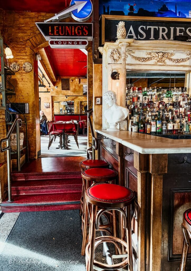 Inside Leunig's Bistro & Cafe' on Church Street in Burlington, Vermont.