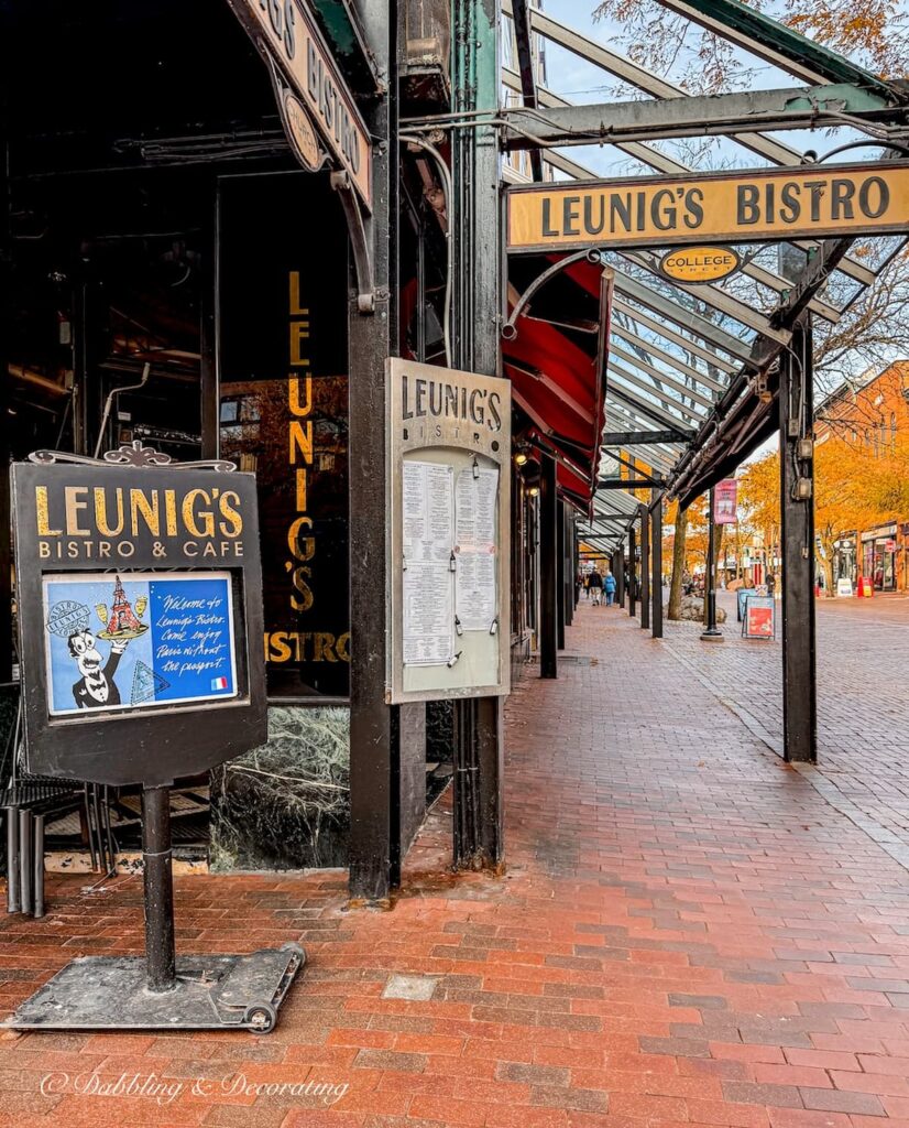 Leunig's Bistro & Cafe' on Church Street in Burlington, Vermont.