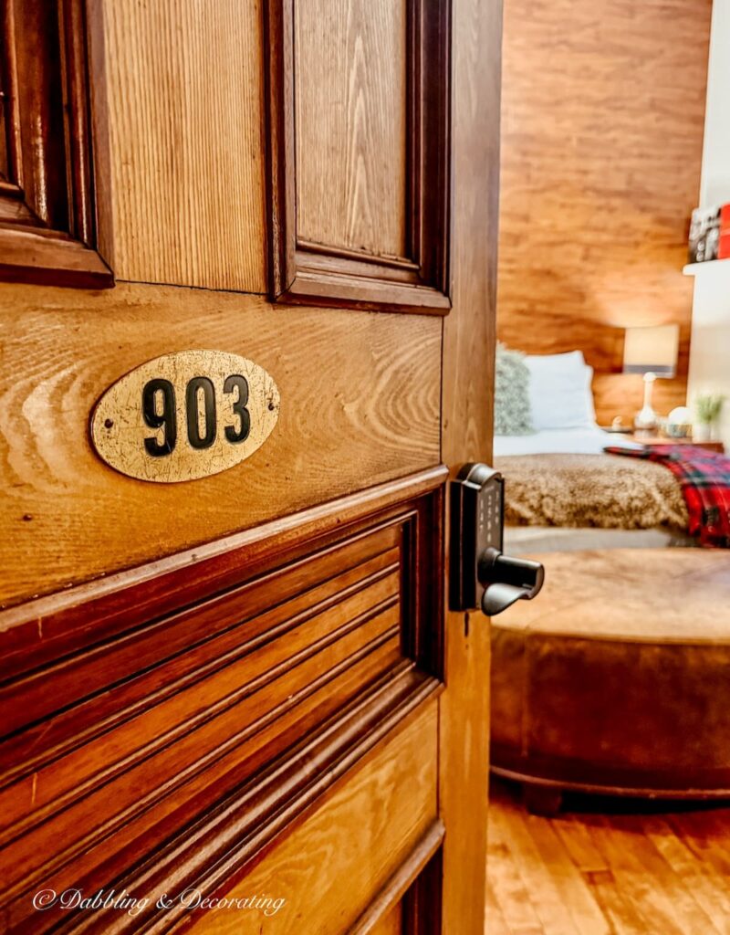 Room 903 open door into the room at the Made INN Vermont in Burlington, VT.