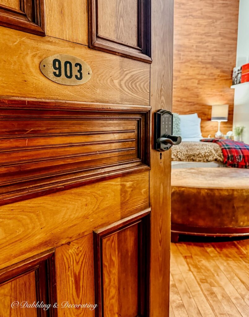 Room 903 open door at The Made INN Vermont in Burlington, Vermont.