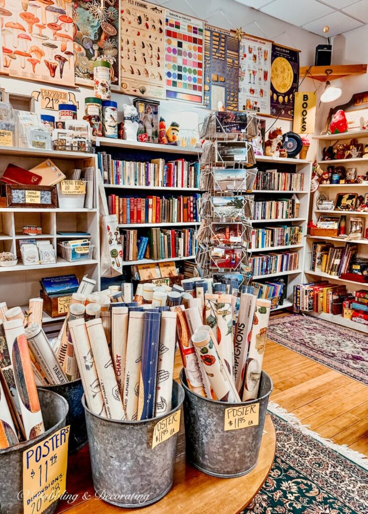 Inside a vendor booth at The Vintage Inspired Marketplace antiquing in Burlington, Vermont