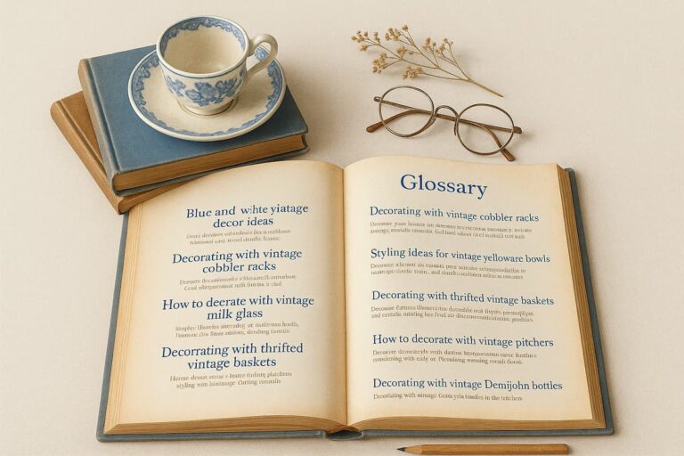 Vintage Home Decor Glossary for Dabbling & Decorating Blog.