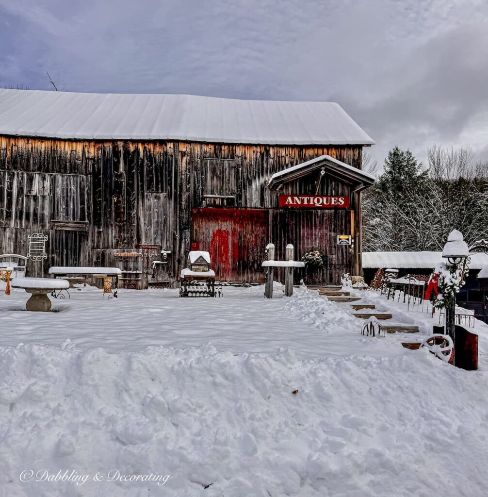 The Perfect Image Antiques Barn in Pitsford, Vermont off Route 7.