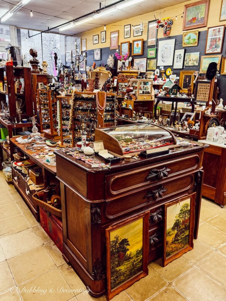 Inside Look at Across the Street antique shop in Brandon, Vermont.