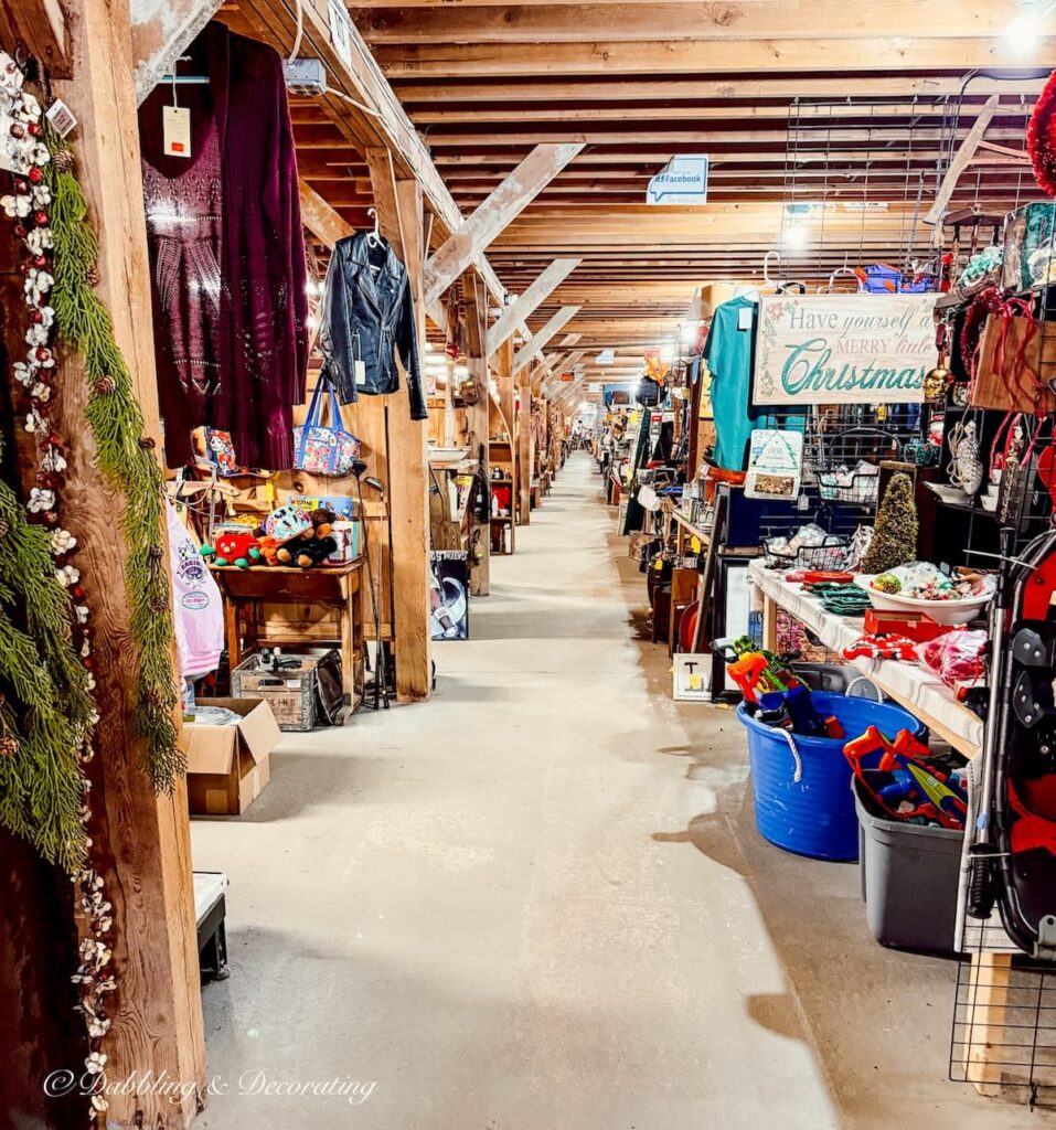 The Willows flea market an indoors rows eye view