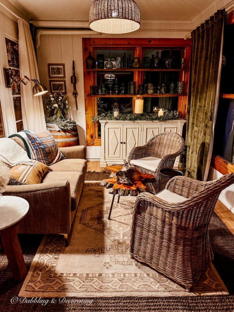 the dog friendly dining area at the Wolf Cove Inn in Poland Maine on Tripp Lake.