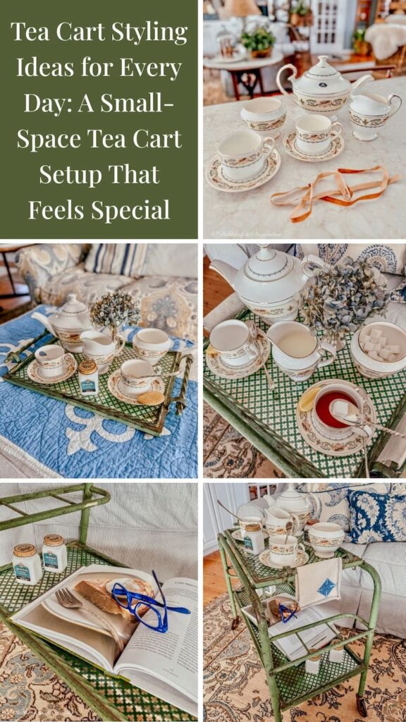 Tea Cart Styling Ideas for Every Day A Small-Space Tea Cart Setup That Feels Special photo collage.