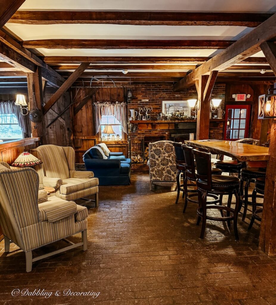 The cozy tavern inside the Quechee Inn at Marshland Farm in Vermont