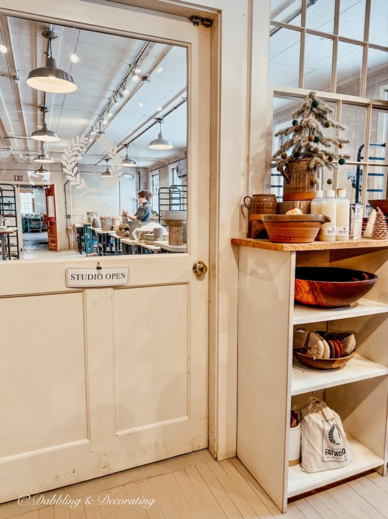 Farmhouse Pottery studio open in Woodstock, Vermont.