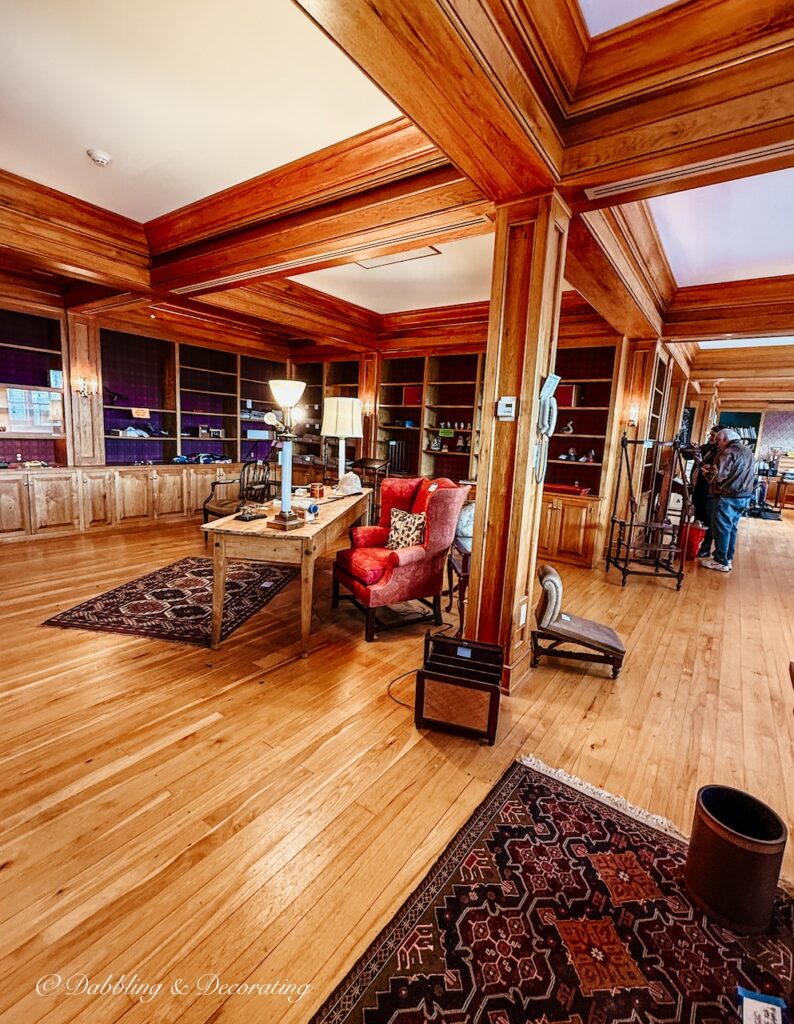 Ground floor space of luxury home in Vermont during how to shop an estate sale in high end homes.