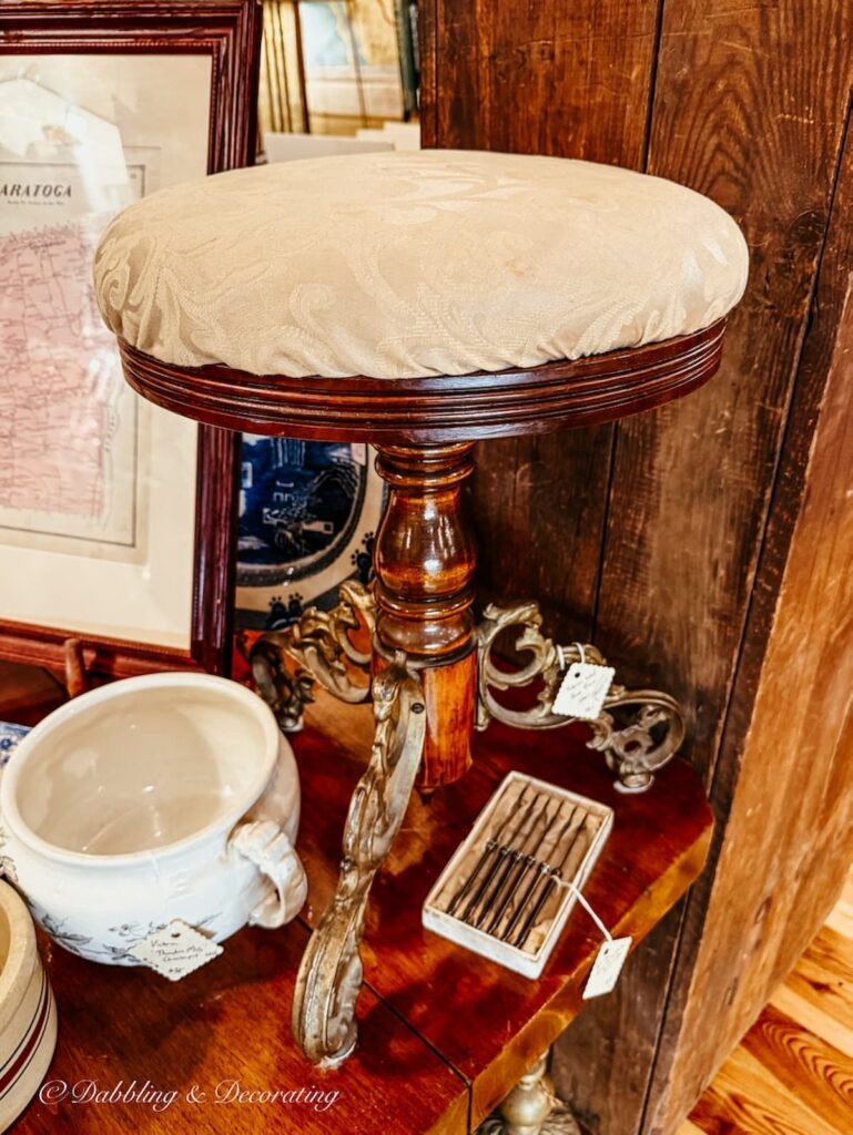 Antique parlor chair antiquing in Saratoga Springs.