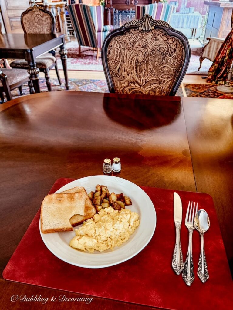 Breakfast is served at the Union Gables Inn before a day antiquing in Saratoga Springs, NY.