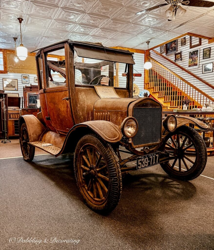 Antique truck inside The Antique Store antiquing in Saratoga Springs in downtown Ballston Spa.