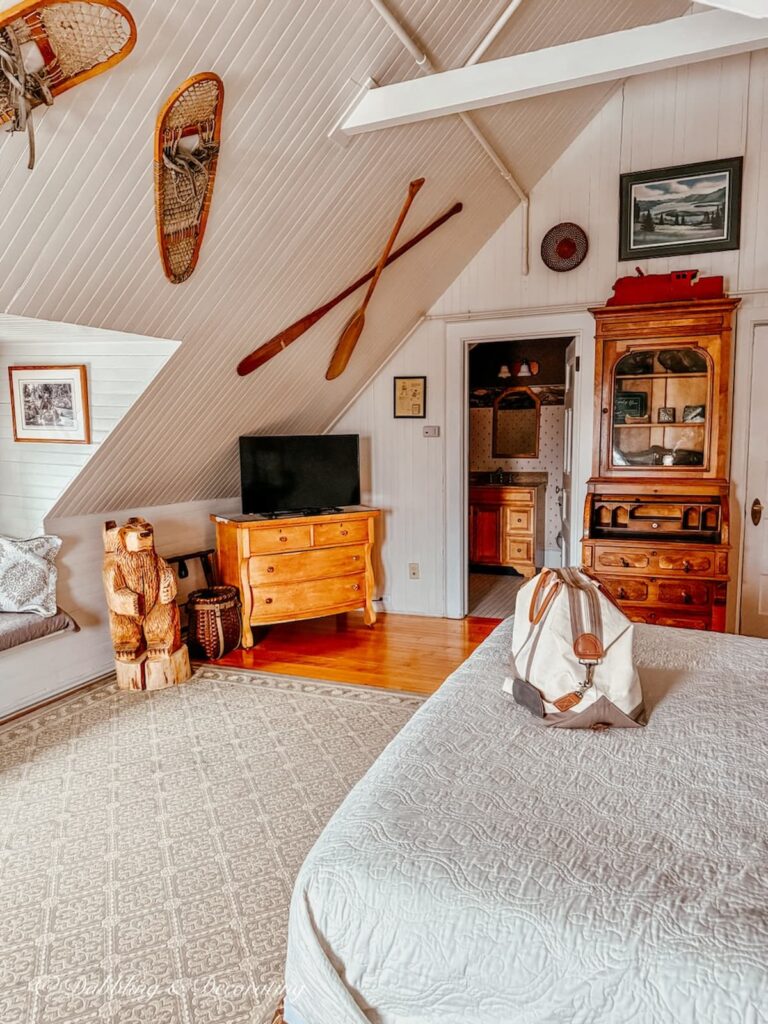 The Union Gable Inn in Saratoga Springs Bruce room on the third floor with vintage Adirondack styling.