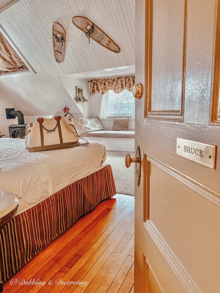 The Union Gable Inn in Saratoga Springs Bruce room on the third floor with vintage Adirondack styling.