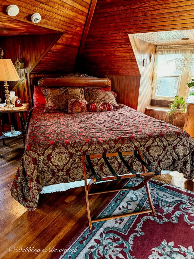 Antique styled bedroom at the Spencer Silver Mansion Bed & Breakfast in Havre de Grace Maryland.