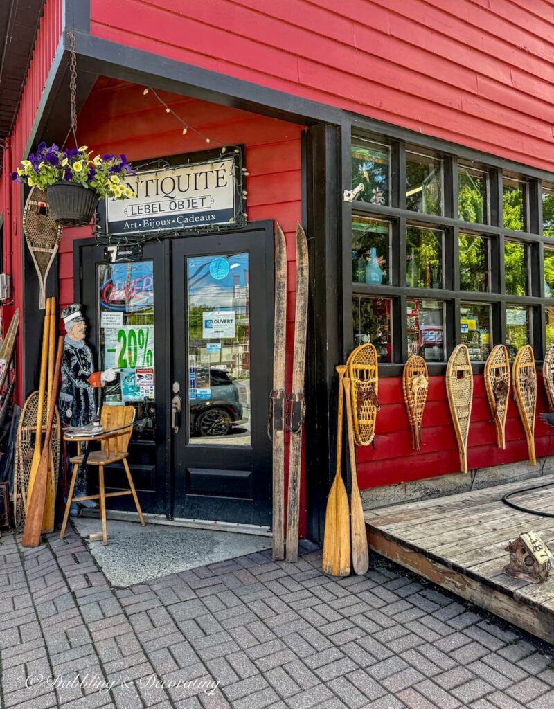 Antique store in Knowlton on a Quebec antiquing road trip.