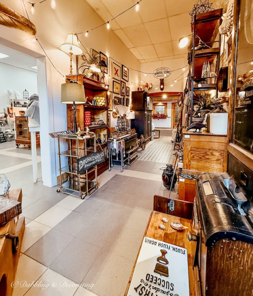 Inside an antique store in downtown Dunham Quebec.