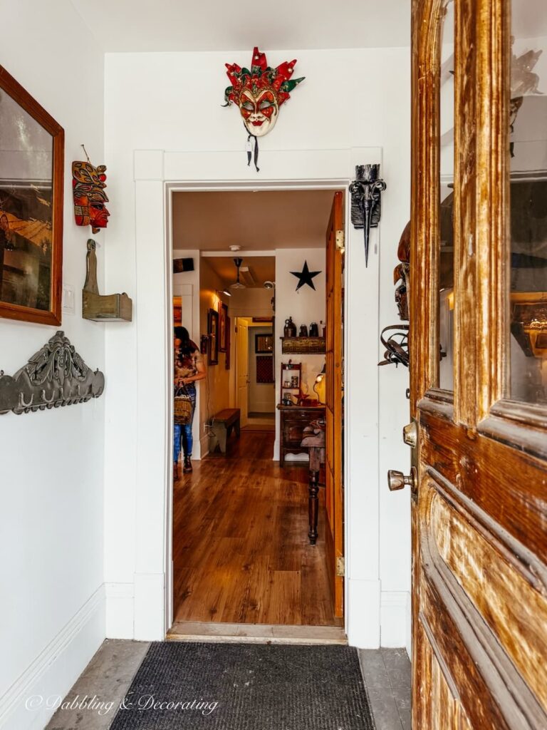 Walking into an antique store with a French flair in Bromont, Quebec.