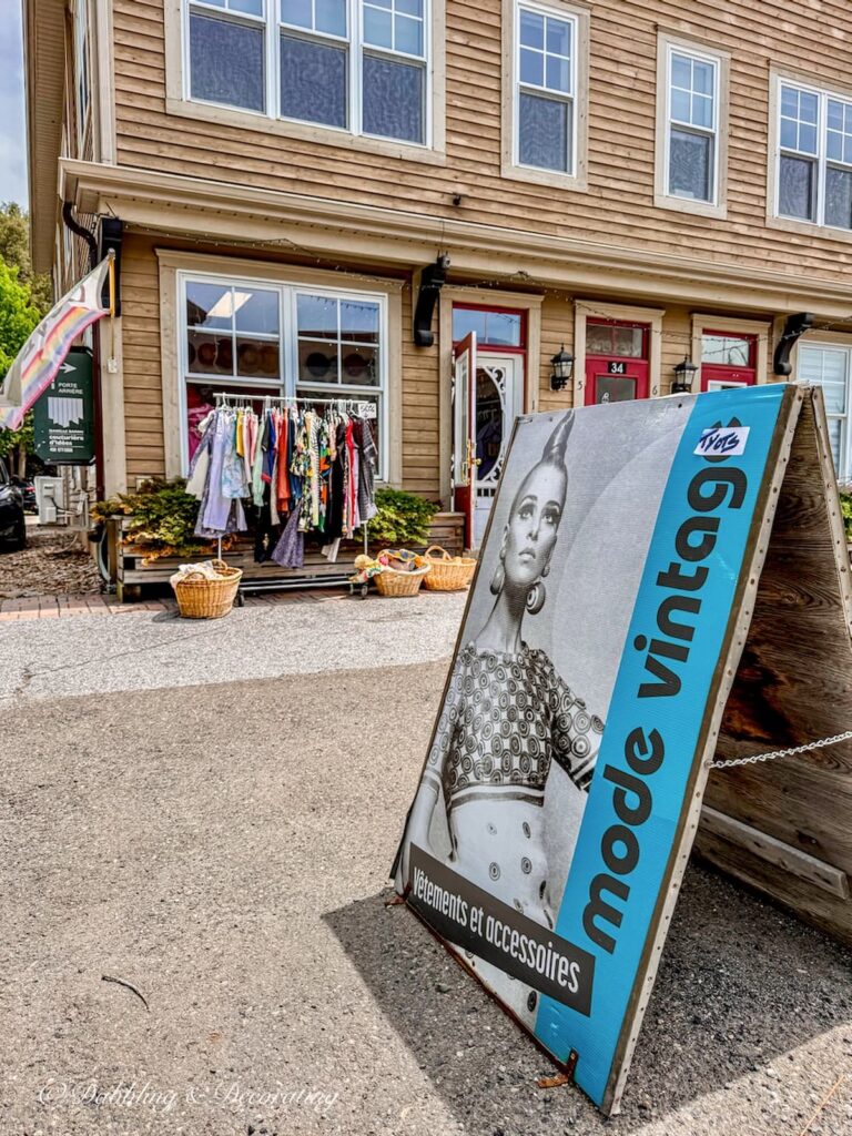 clothing consignment and thrift store in downtown Sutton, Quebec.