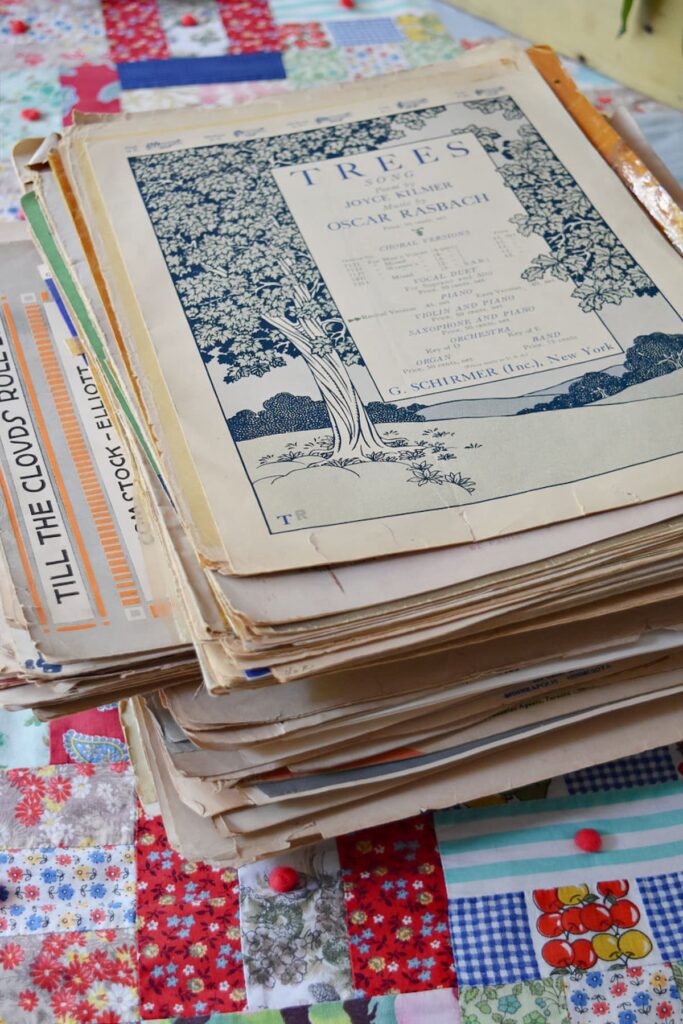 A collection of old vintage sheet music