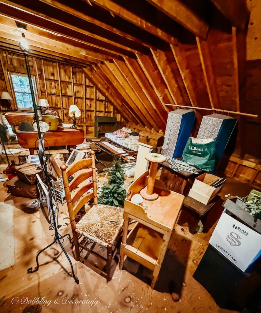 Inside my parents' attic inside our old family home in coastal Maine.