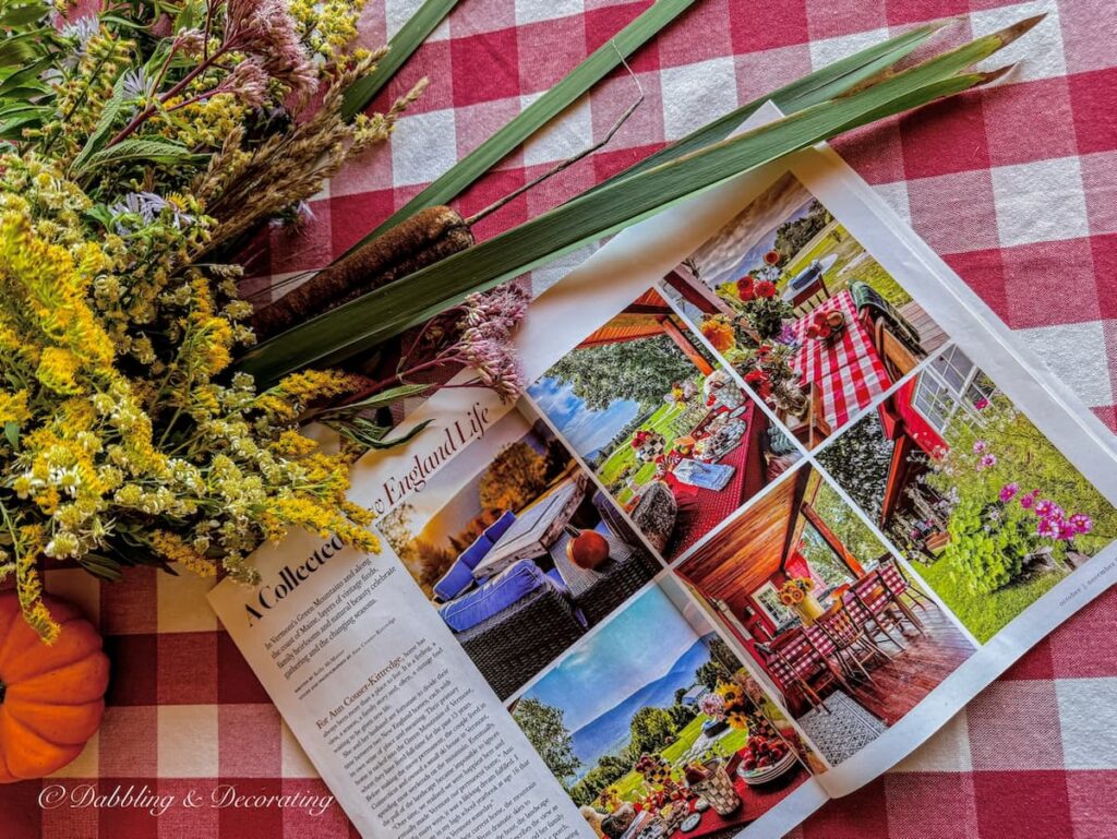 Cottages & Bungalows magazine opened to the A New England Life in their Fall 2026 edition. Dabbling & Decorating feature.