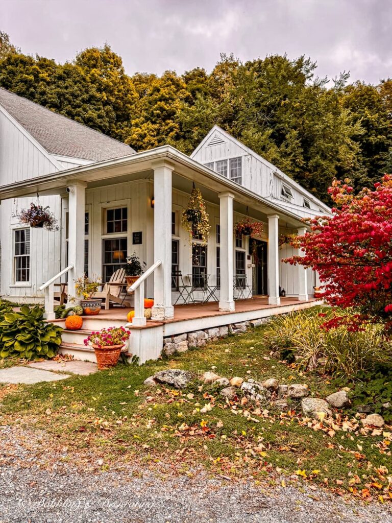 The Inn at Silver Maple Farm in East Chatham, NY during fall foliage.