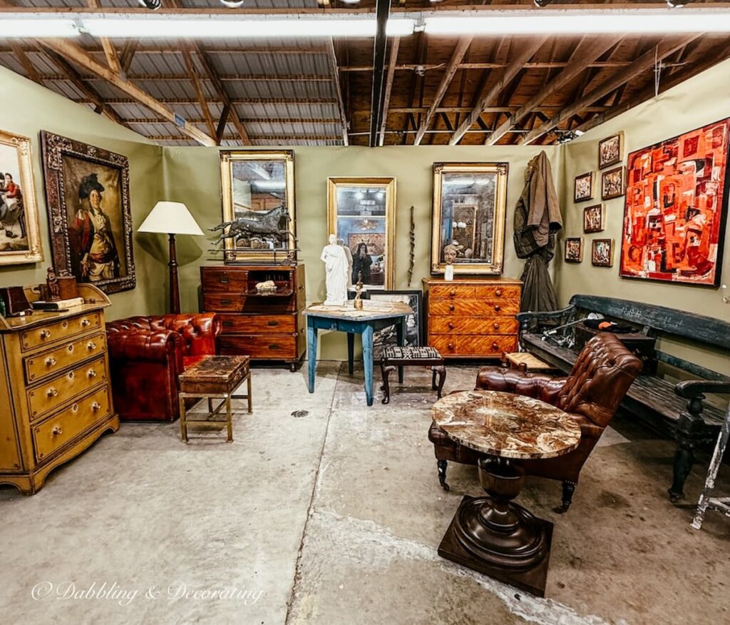 High-End Antique Booths with high end antiques at The Taconic Antiques Fair