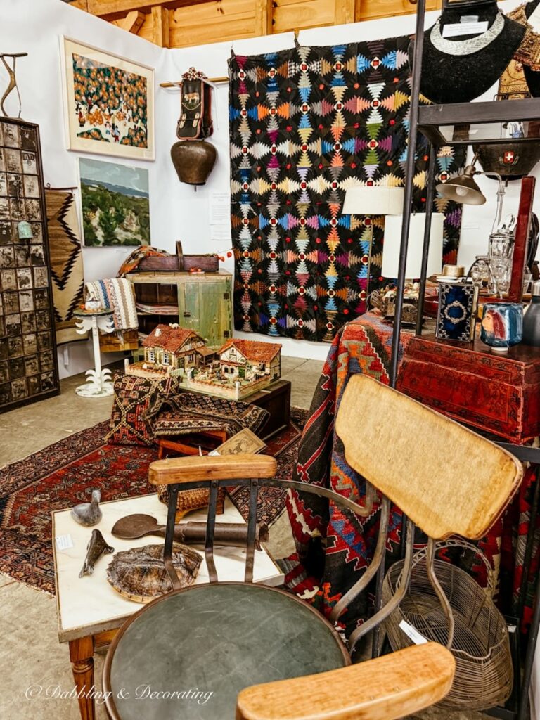 High-End Antique Booths with high end antiques at The Taconic Antiques Fair