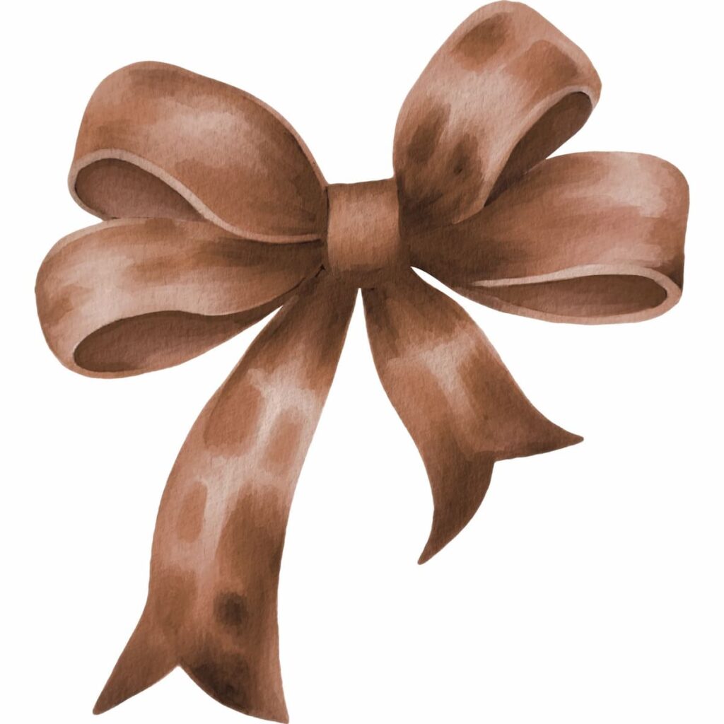 Brown Christmas Bow Drawing.
